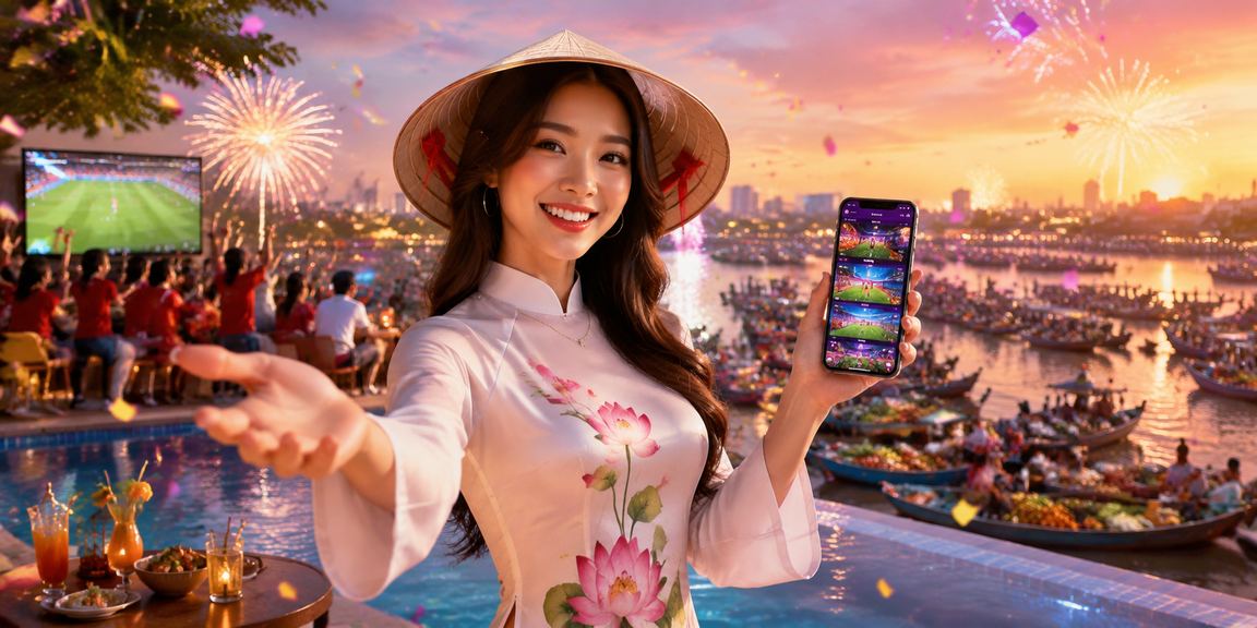 Không khí đặt cược thể thao trực tuyến tại Việt Nam với giao diện hiện đại và ánh đèn sôi động